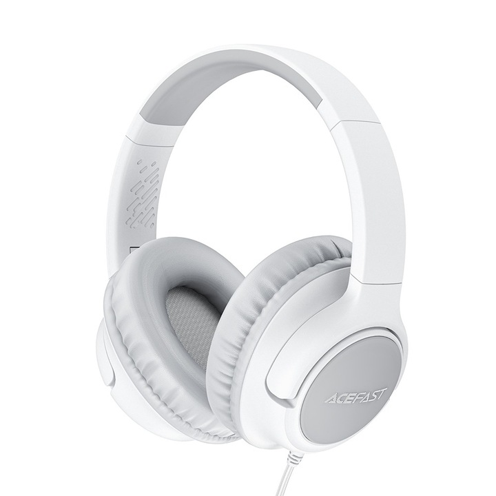Casti Audio pentru copii Acefast H18, Limita 85db, Difuzoare de 40mm, Microfon HD, Pliabile, 3.5mm, 1.2m, Alb