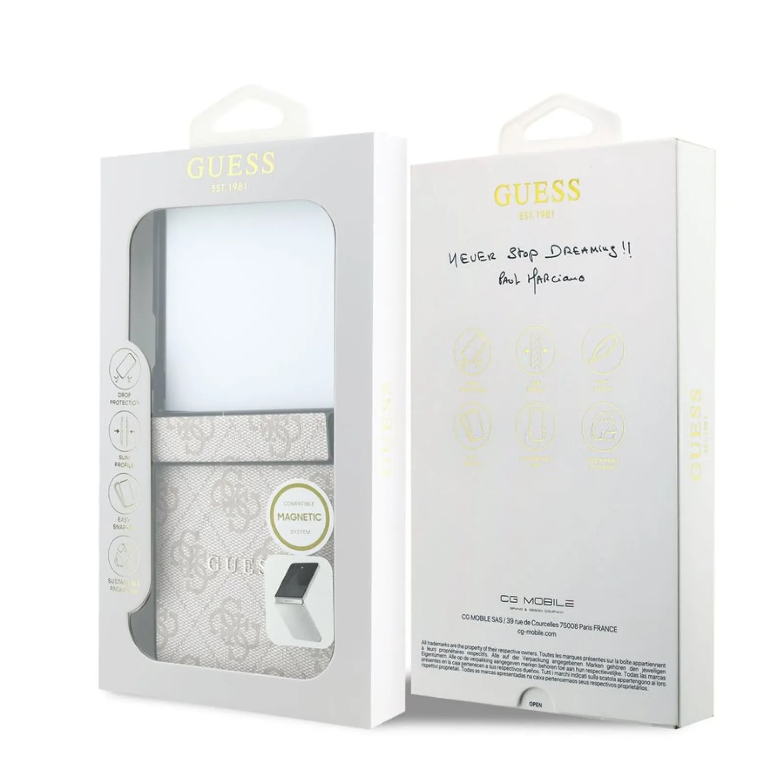 Husa Guess 4G Classic cu MagSafe compatibila cu Samsung Galaxy Z Flip 8, Roz