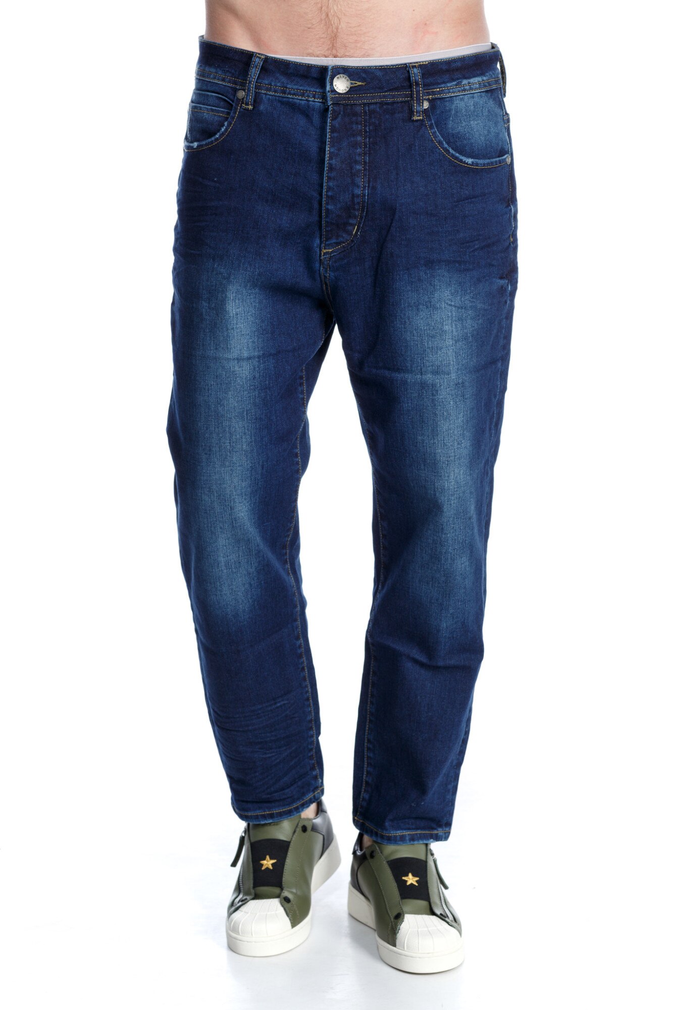 Blugi George2, Albastru indigo, CuAnna