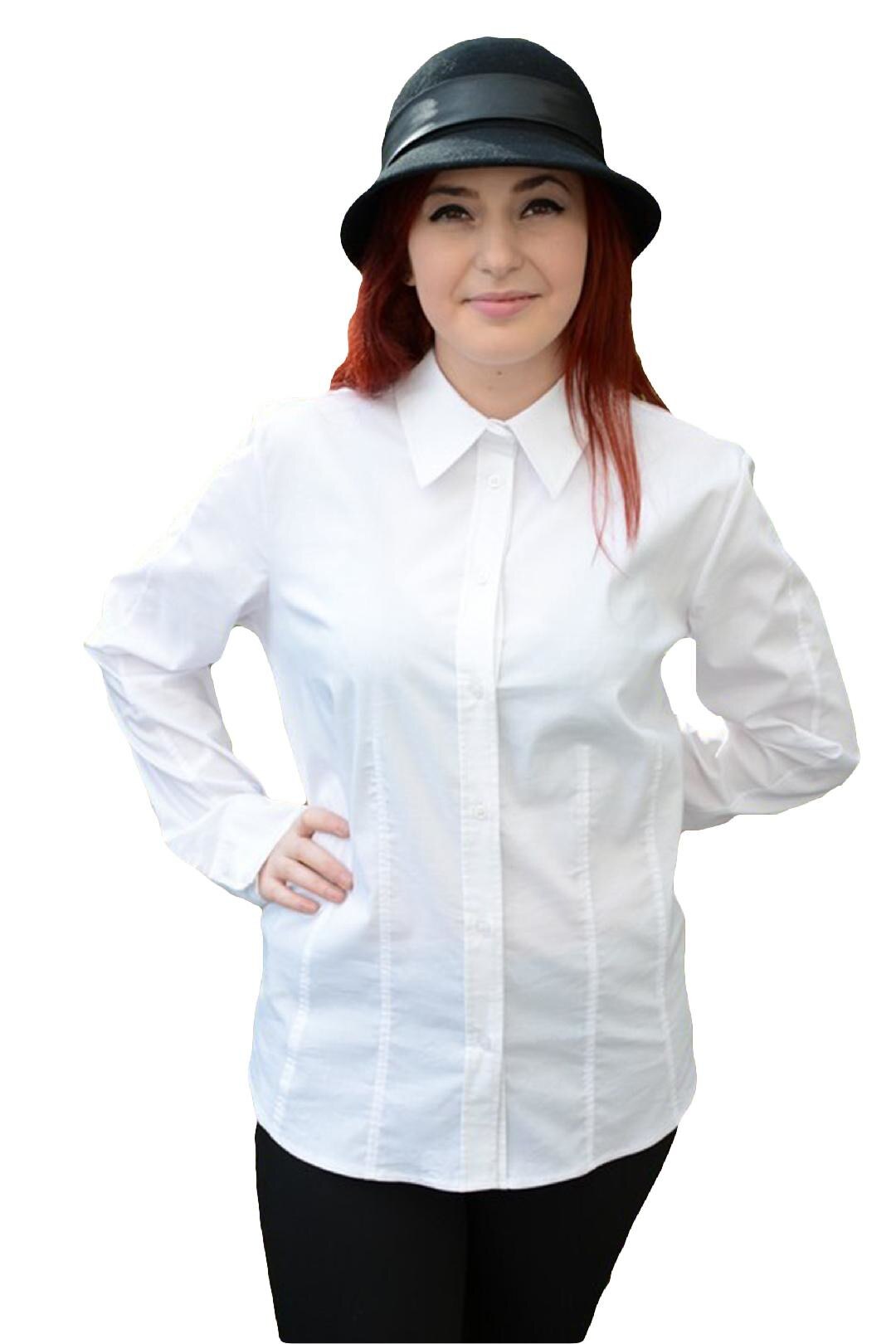 Camasa office cu croi drept, rever ascutit, D&J Exclusive, Alb