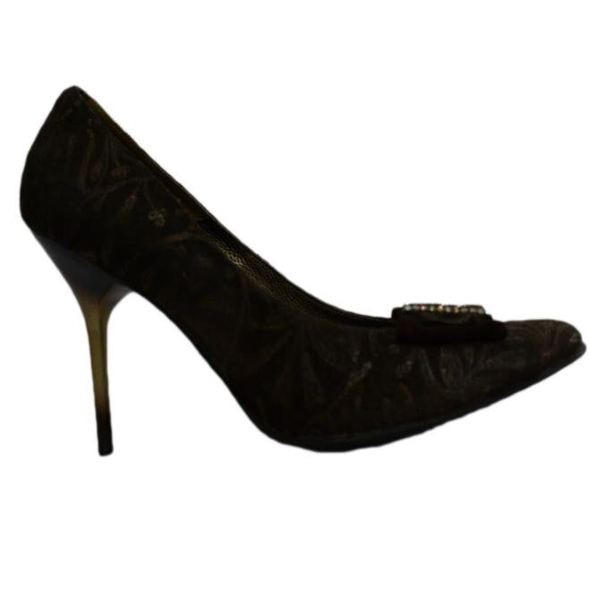 Pantofi eleganti din piele cu funda decorativa, D&J Exclusive, Maro, 38