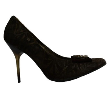 Pantofi eleganti din piele cu funda decorativa, D&J Exclusive, Maro, 38 Pantofi eleganti din piele cu funda decorativa, D&J Exclusive, Maro, 38