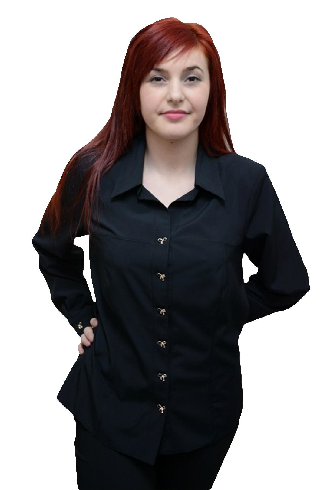 Camasa eleganta cu nasturi tip fundinta, D&J Exclusive, Negru