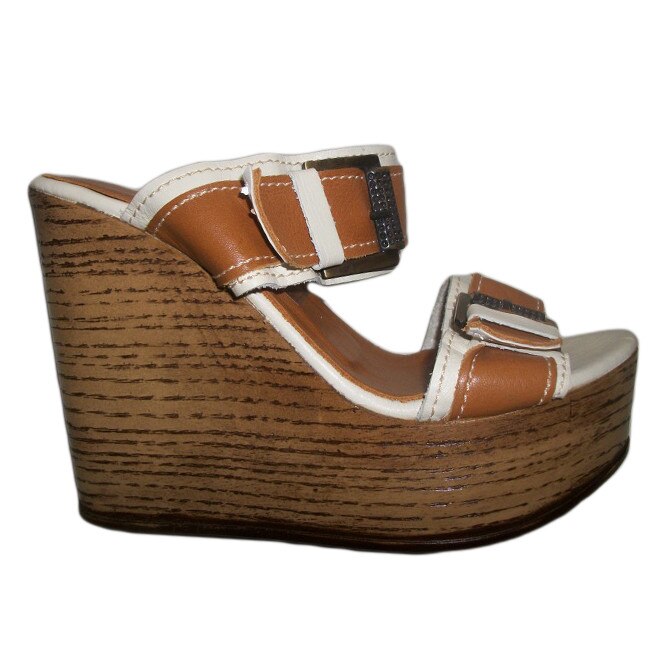 Papuci rafinati cu platforma, D&J Exclusive, Bej/Maro, 39