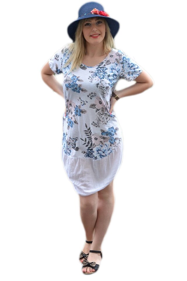 Rochie casual Doris galben,croi empire ,model simplu,D&J Exclusive, Alb