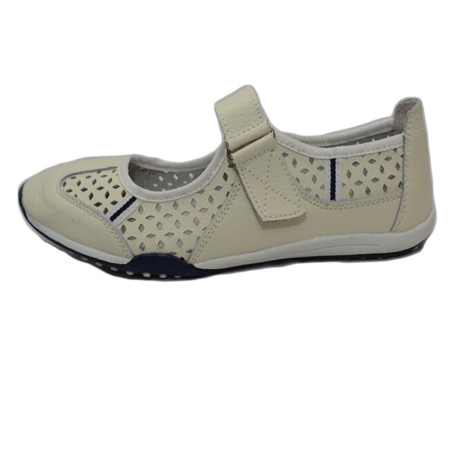 Balerini cu talpa joasa si bareta peste picior, D&J Exclusive, Alb