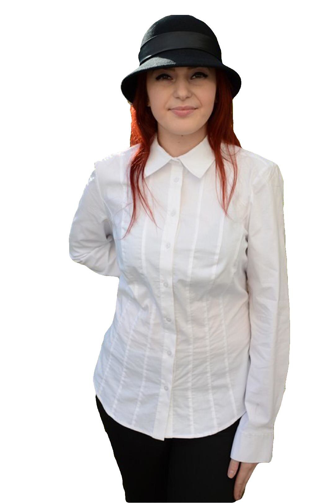 Camasa clasica cu design de cusaturi, D&J Exclusive, Alb