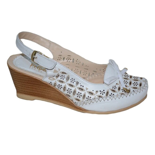 Sandale din piele cu talpa plina de inaltime medie, D&j Exclusive, Bej