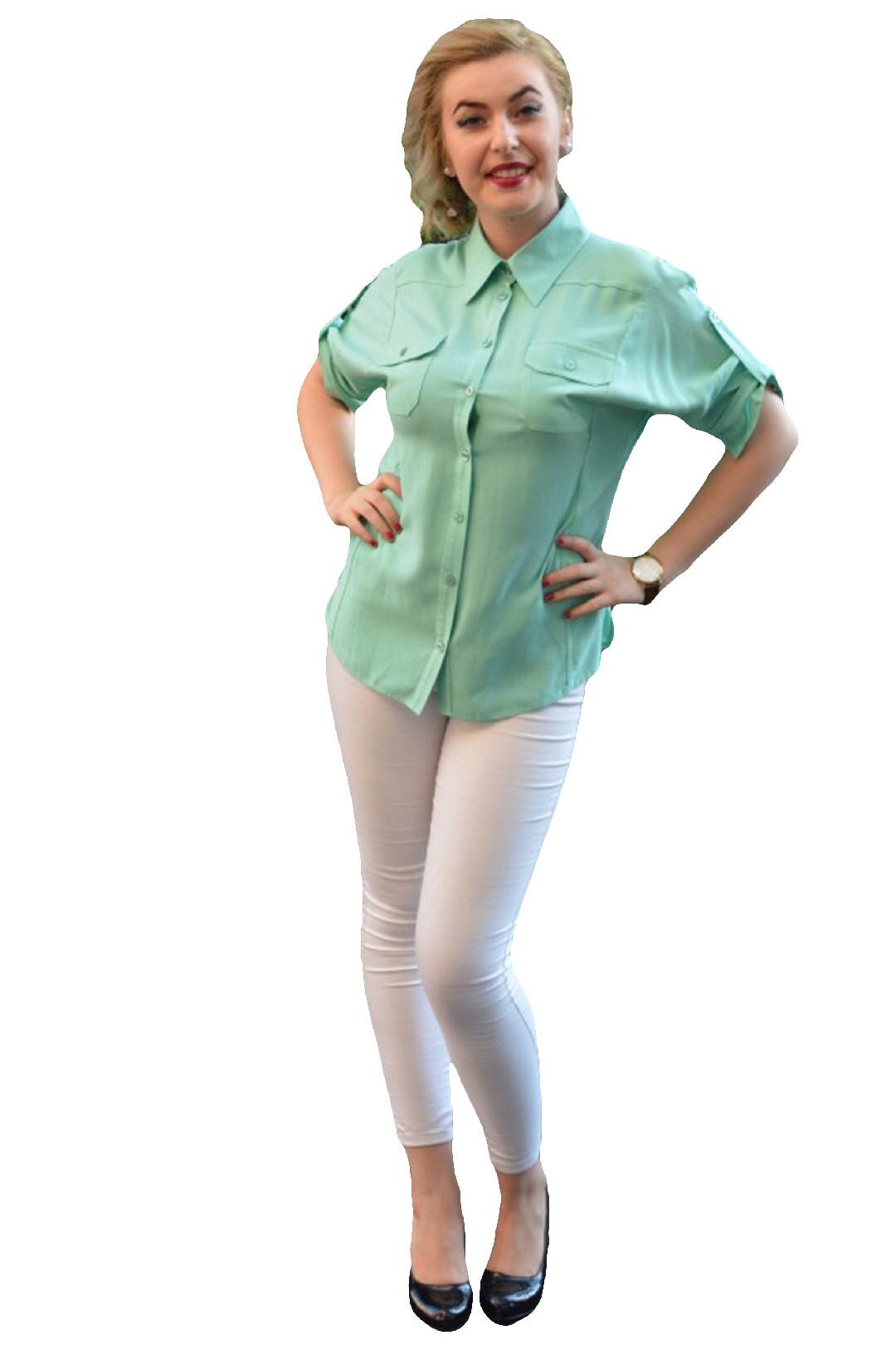 Camasi cu maneca scurta, D&J Exclusive, Turcoaz