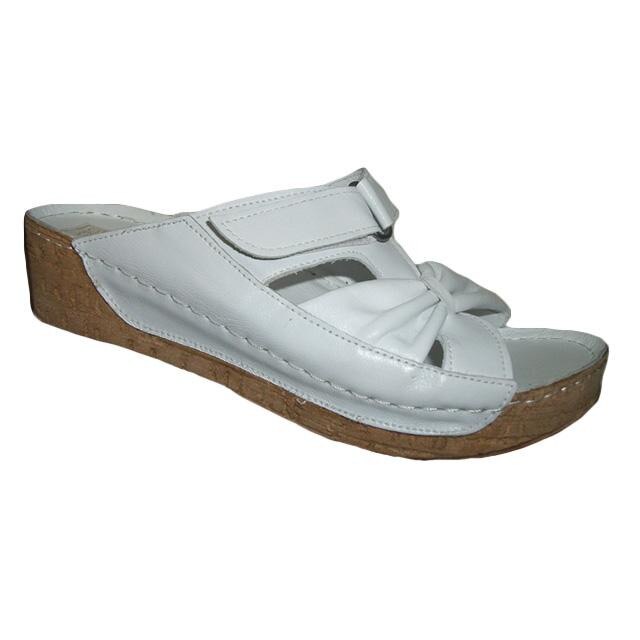 Papuci dama, din piele naturala, D&J Exclusive,, Alb, 40