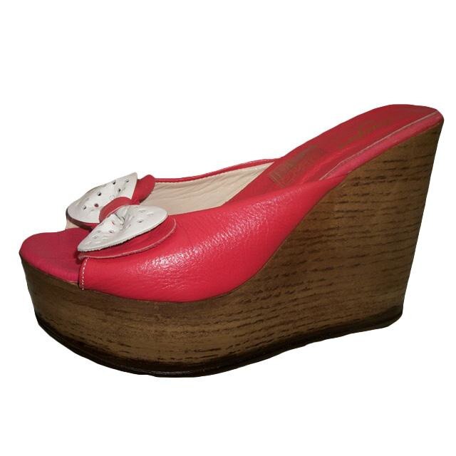 Papuci din piele cu fundita , D&J Exclusive, Corai, 39