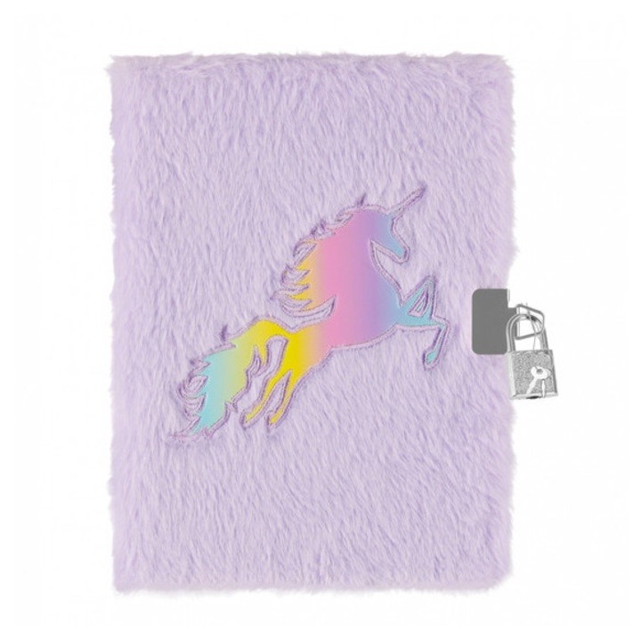 Jurnal cu cheie din blană de unicorn - A5/80 de pagini - mov (564629)