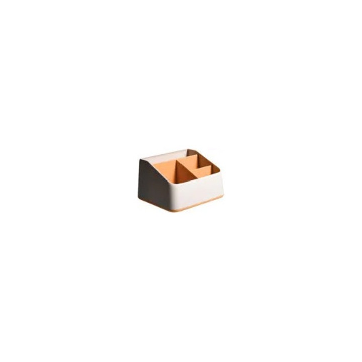 Organizator de birou K0441-0727-QH595, suport desktop cu compartimente multiple pentru pixuri, cosmetice si telecomenzi, Multicolor