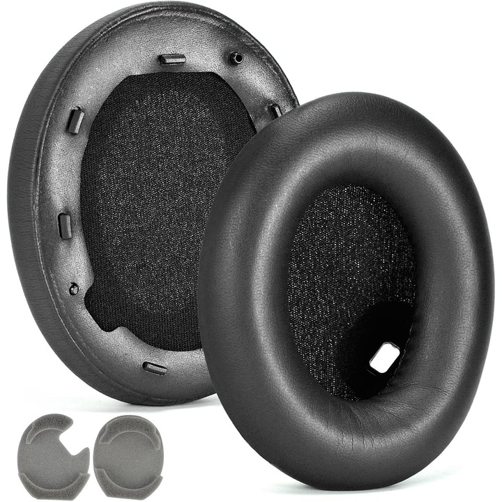 Tampoane de inlocuire pentru Sony WH-1000XM4 K0441-1205qh-2457, piele proteinica premium cu spuma memory, negru, set 1 pereche
