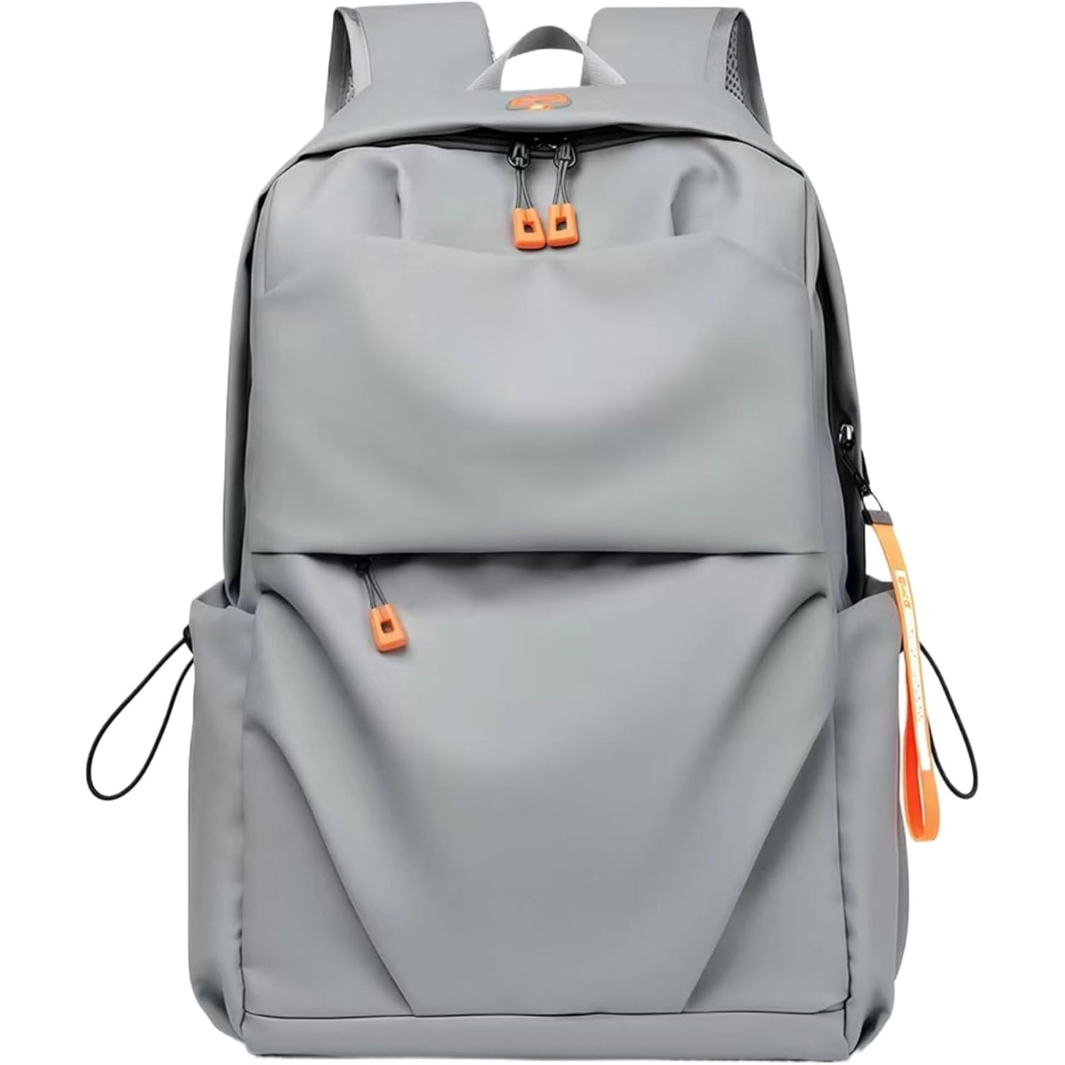 Rucsac laptop din Oxford rezistent la apa, compartiment captusit pentru 14-inch, port USB pentru incarcare si mufa casti, buzunare multiple, model K0441-0729-QH709, gri