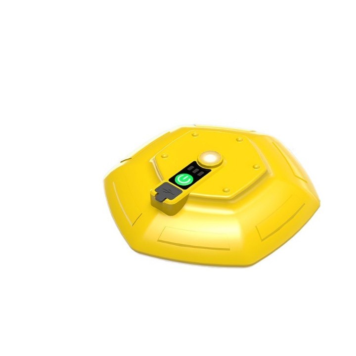 Pompa de aer plutitoare K0441-0806-QH919, 3000 mAh, IPX7, 3 trepte, pentru acvarii/transport pesti 5–30 gal, galben