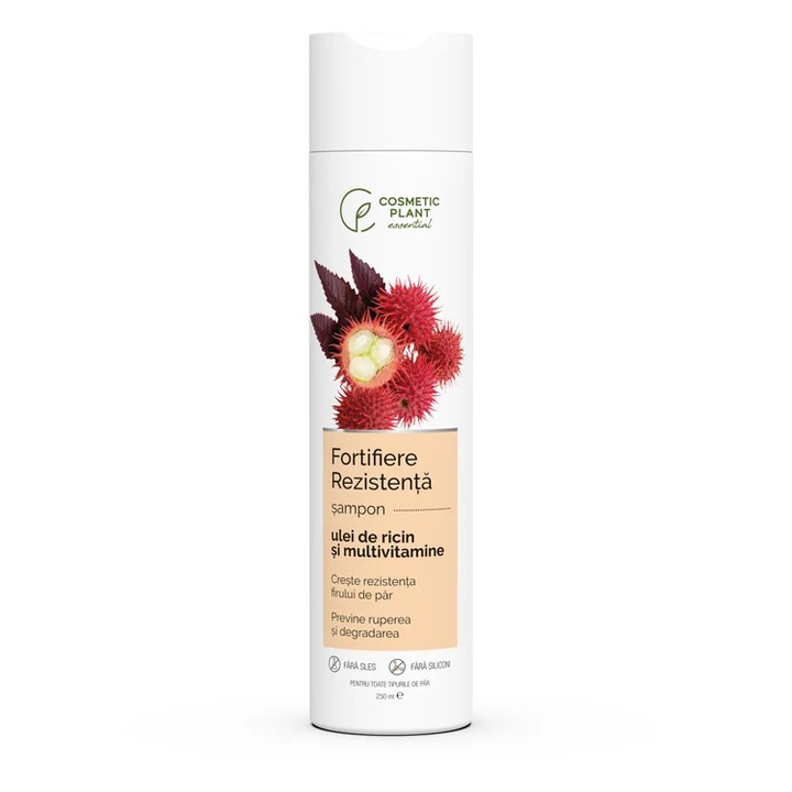 Sampon cu ulei de ricin si multivitamine (fortifiere si rezistenta) 250ml cosmetic plant