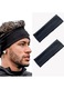 Set 2 bentite sport unisex, Omelivon， Bumbac, 20x7cm，Elastic, negru