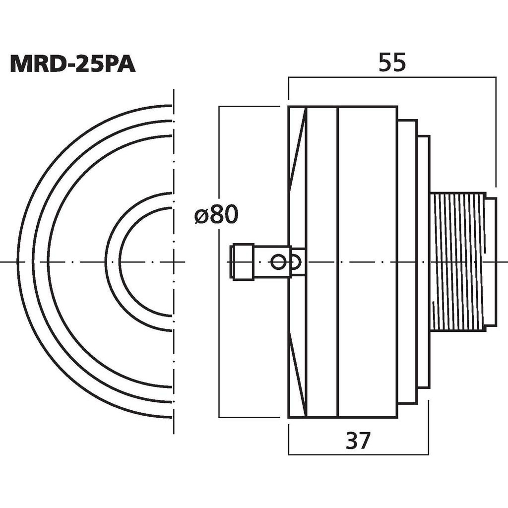 Difuzor inalte MRD-25PA 50Wmax , 25Wrms , 8 ohmi