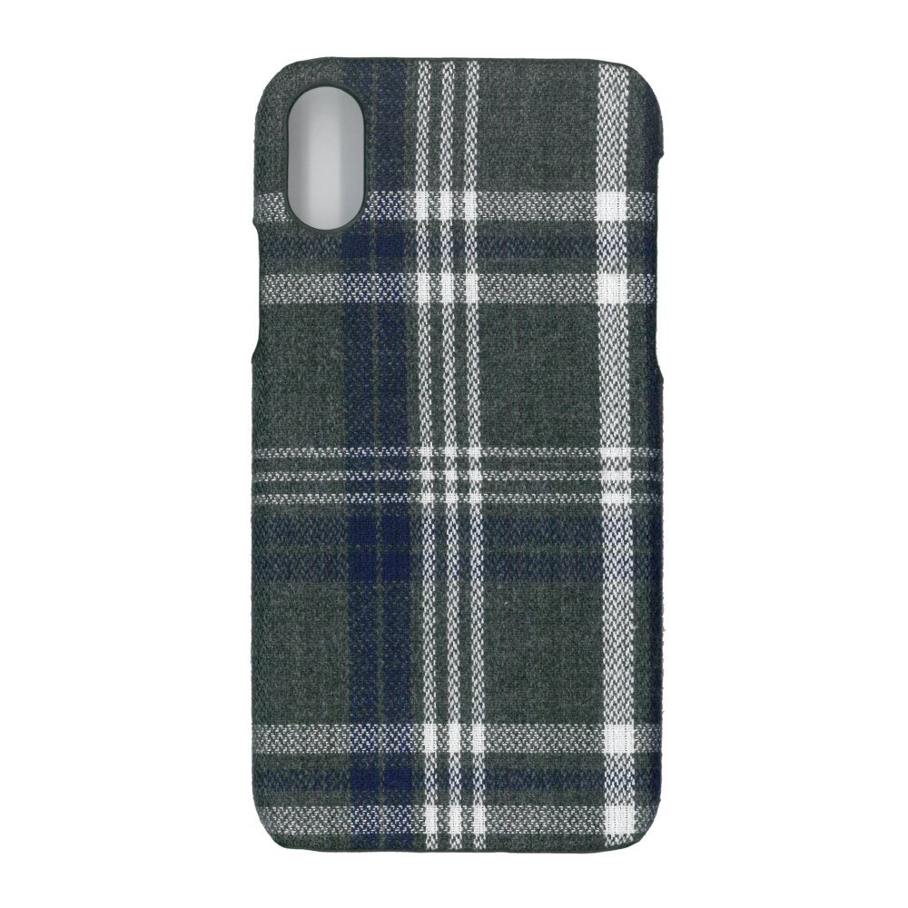 Husa de protectie spate cu invelis textil, Eurocell, pentru iPhone X, carouri albastre
