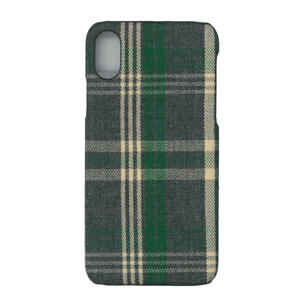 Husa de protectie spate cu invelis textil, Eurocell, pentru iPhone X, carouri verzi