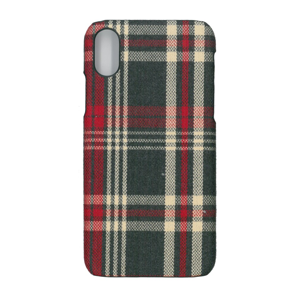 Husa de protectie spate cu invelis textil, Eurocell, pentru iPhone X, carouri rosii