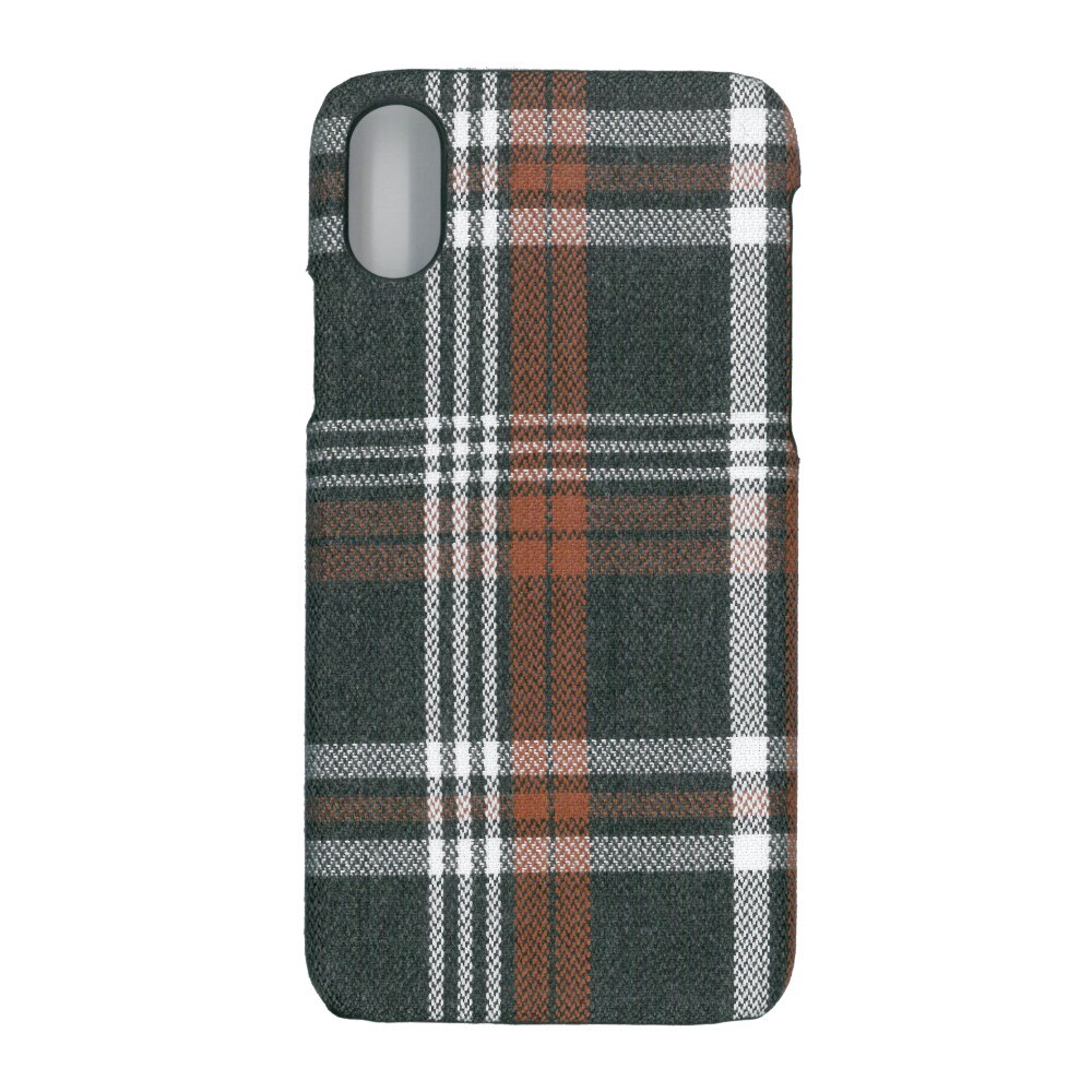 Husa de protectie spate cu invelis textil, Eurocell, pentru iPhone X, carouri maro