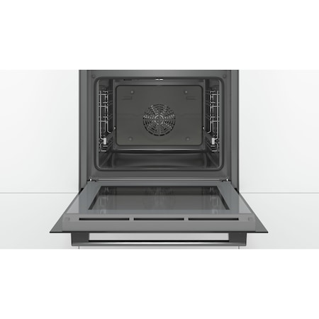 Cuptor incorporabil Bosch HBA534EB0, Electric, Multifunctional, Sistem de autocurătare EcoClean Direct, 71 l, Clasa A, Sticla neagra