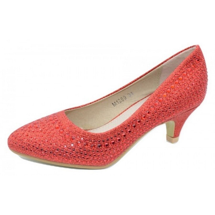 Pantofi eleganti cu toc pentru fetite MRS M1289-R, Rosu