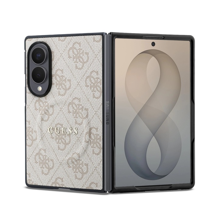 Кейс за Samsung Galaxy Z Fold8, Guess 4G Classic MagSafe, TPU, екокожа, розов