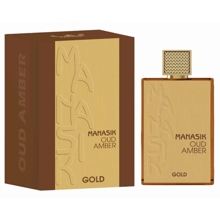 Apa de parfum Manasik Oud Amber Gold, 100 ml, unisex, fructat