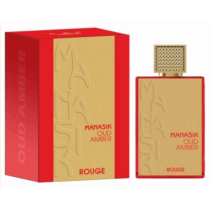 Apa de parfum Manasik Oud Amber Rouge, 100 ml, unisex, oriental