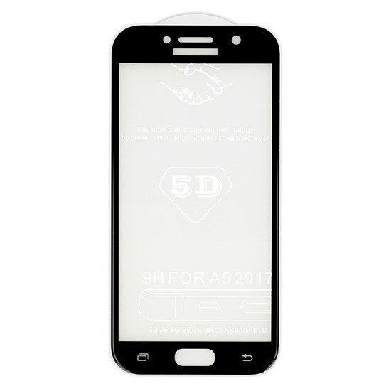 Folie protectie ecran din sticla securizata curbata Galaxy A5 (2017) pentru tot ecranul 5D FULL GLUE, Neagra