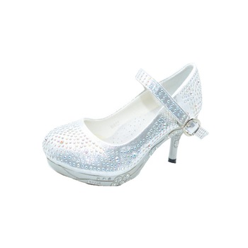 Pantofi eleganti cu toc pentru fetite MRS M402-G, Argintiu Pantofi eleganti cu toc pentru fetite MRS M402-G, Argintiu