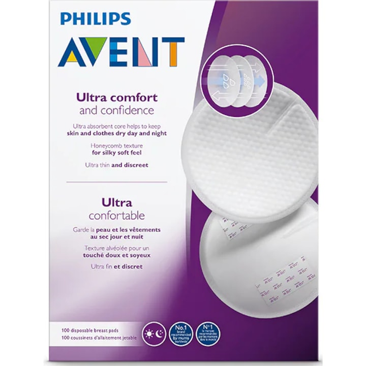 Tampoane pentru san Philips Avent SCF254/13, 100 buc