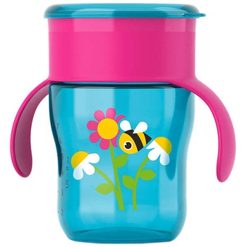 Cana Philips Avent Sunt Mare SCF782/17, 260 ml, 9 luni +, Albastru/Roz Cana Philips Avent Sunt Mare SCF782/17, 260 ml, 9 luni +, Albastru/Roz