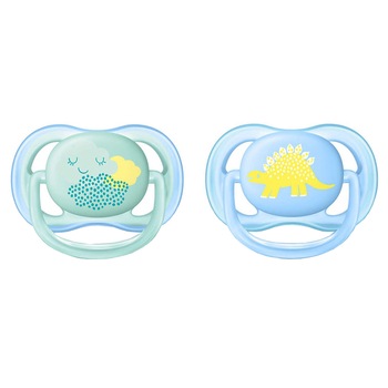 Suzeta Ultra Air Philips-Avent SCF344/20, 0-6 luni, 2 buc, Norisor, Dinozaur, Verde/Bleu Suzeta Ultra Air Philips-Avent SCF344/20, 0-6 luni, 2 buc, Norisor, Dinozaur, Verde/Bleu
