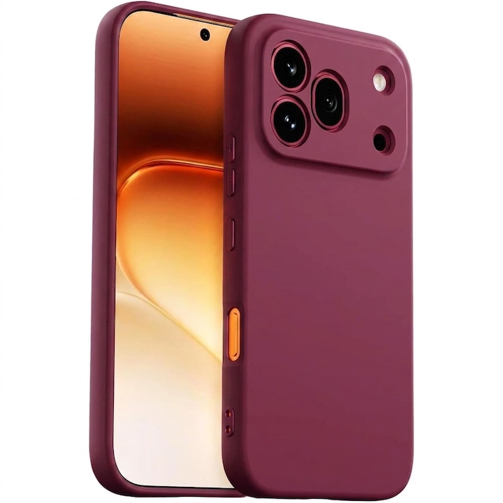 Husa pentru Honor 600 Pro Daden® Silicon SoftFlex, Ultra Slim, Protectie sporita, Interior de microfibra, Visiniu