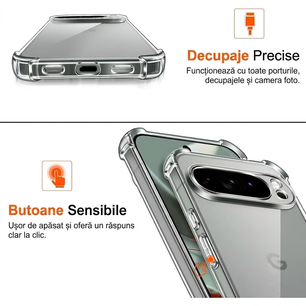 Husa pentru Google Pixel 11 Pro DaDen Antishock, Ultra Protection, Protectie colturi, Anti soc, Rezistenta la impact, Transparenta