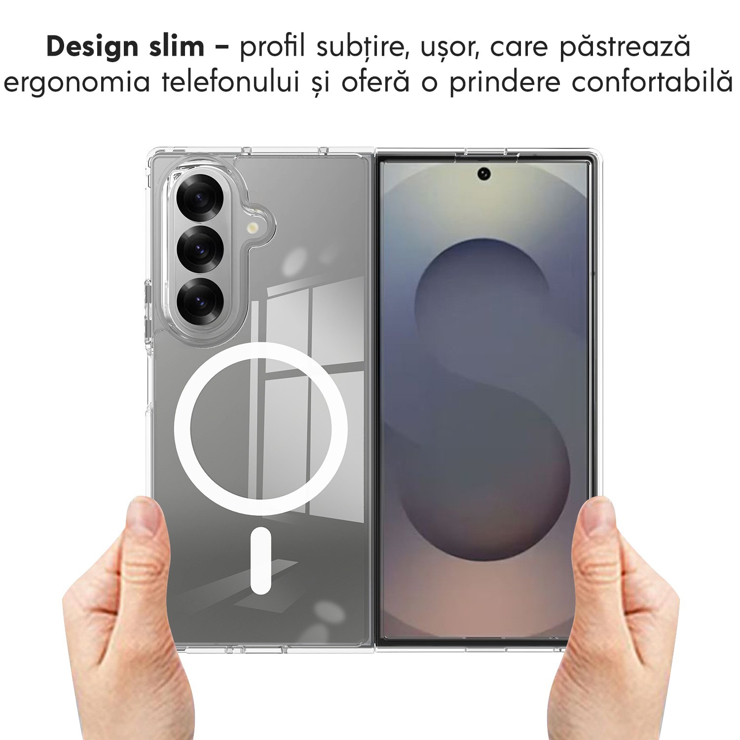 Husa pentru Samsung Galaxy Z Fold 8 Ultra DaDen MagSafe Pro, Incarcare wireless, Protectie superioara, Transparenta