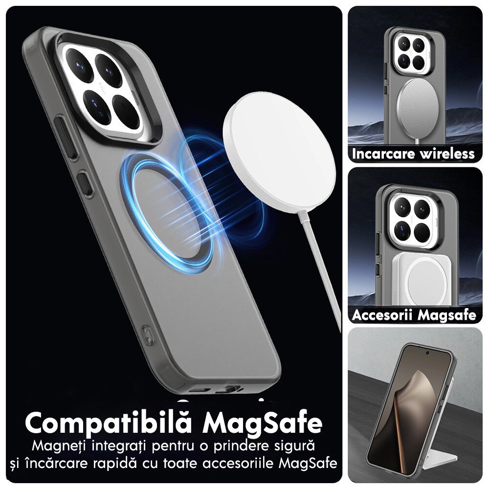 Husa pentru Xiaomi 17T DaDen® CandyCase MagSafe, Antisoc, Incarcare wireless, Butoane protejate, Alb