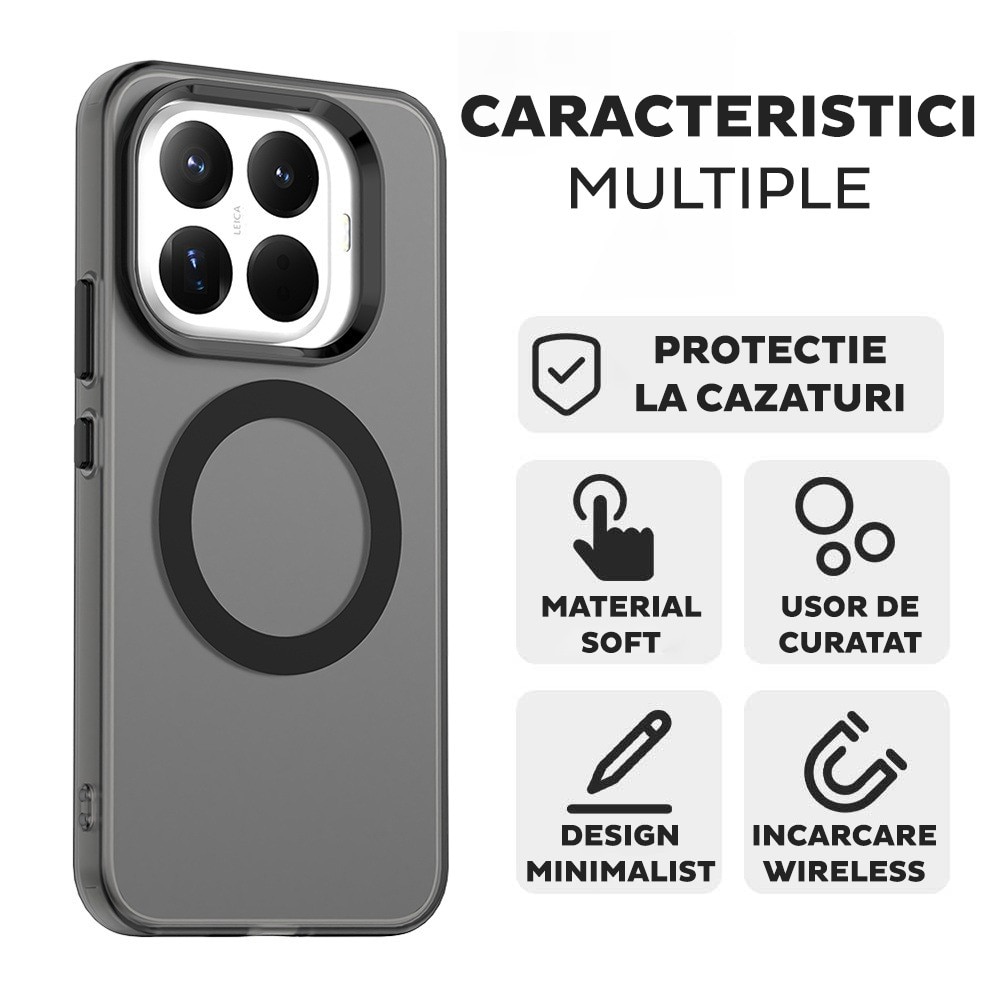 Husa pentru Xiaomi 17T DaDen® CandyCase MagSafe, Antisoc, Incarcare wireless, Butoane protejate, Alb