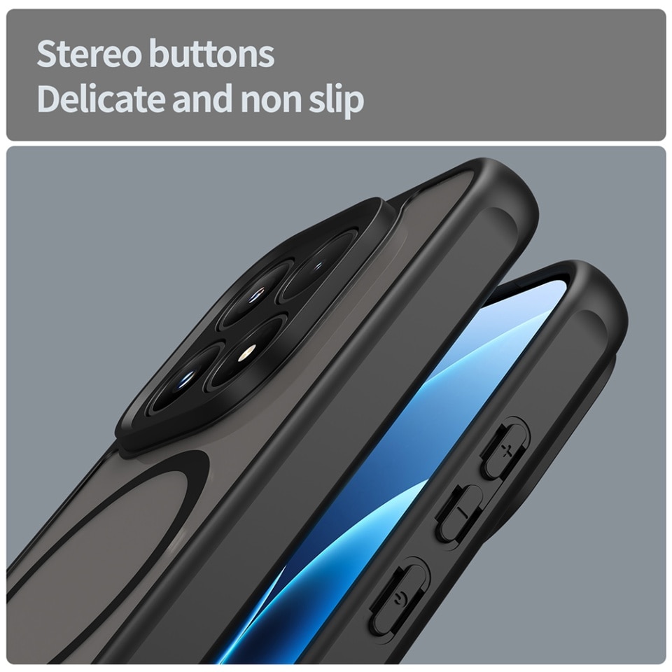 Husa pentru Xiaomi 17T Finisaje Premium, Antisoc, Magsafe, set cu sticker, HaloFrost MagSafe II, Negru