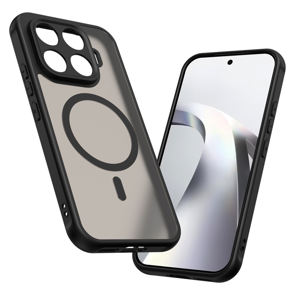Husa pentru Xiaomi 17T Finisaje Premium, Antisoc, Magsafe, set cu sticker, HaloFrost MagSafe II, Negru