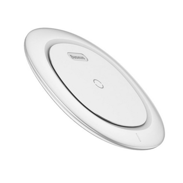 Baseus UFO 10W QI Wirelless, vezeték nélküli töltő, töltőpad iPhone 8 / X / XR / XS / XS MAX, Samsung Note 8 / S9 / S8 stb. telefonokhoz fehér színben