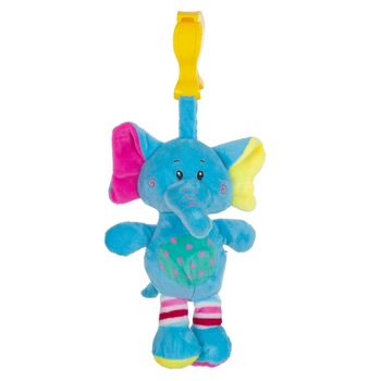 Jucarie de plus Soda Toys Elefantul Albastrel pentru carucioare si patut Jucarie de plus Soda Toys Elefantul Albastrel pentru carucioare si patut