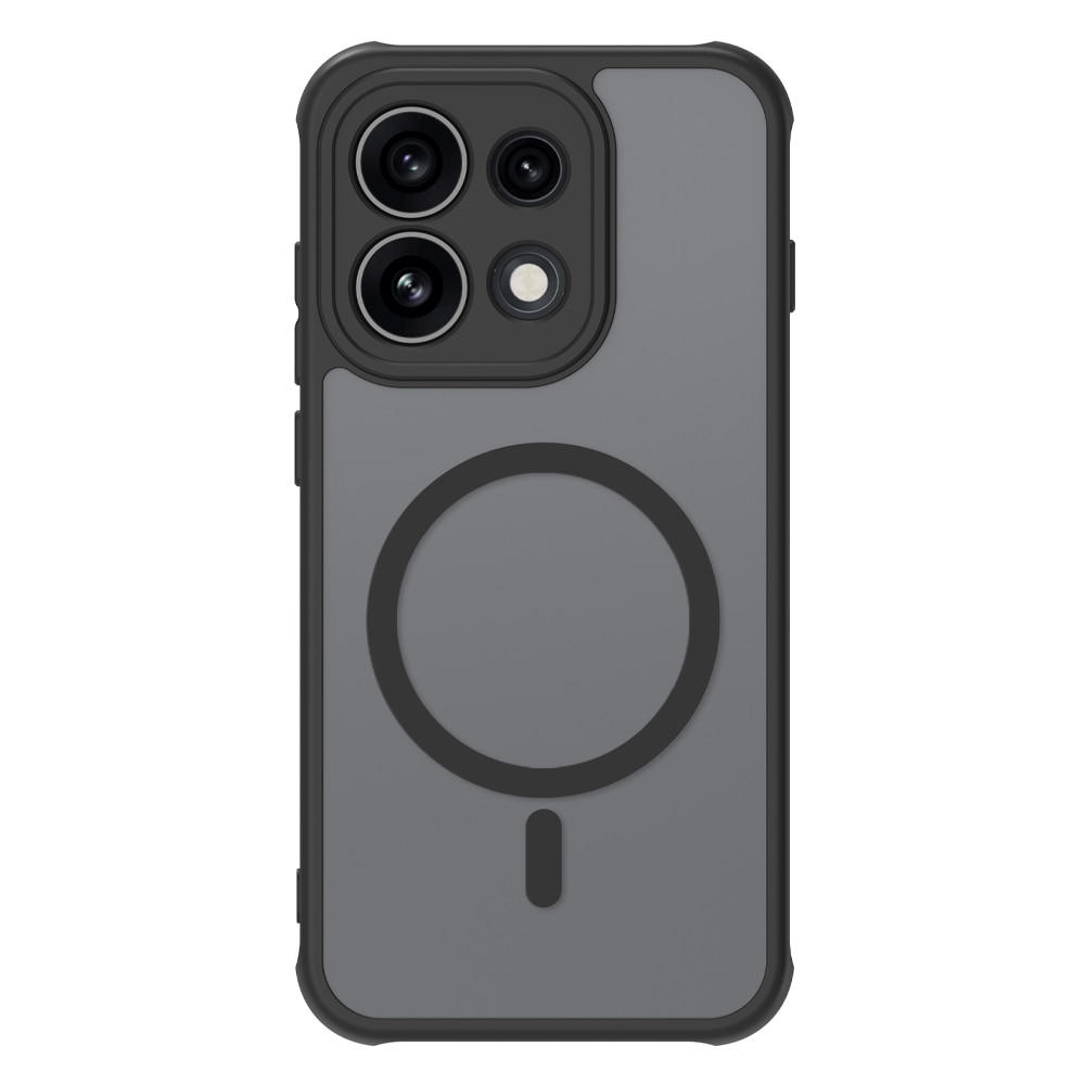 Husa pentru Oppo Reno 16 Pro 5G cu protectie pentru lentile si MagFit EasyCharge, Ghost Series Anti-ingalbenire, frosted - negru