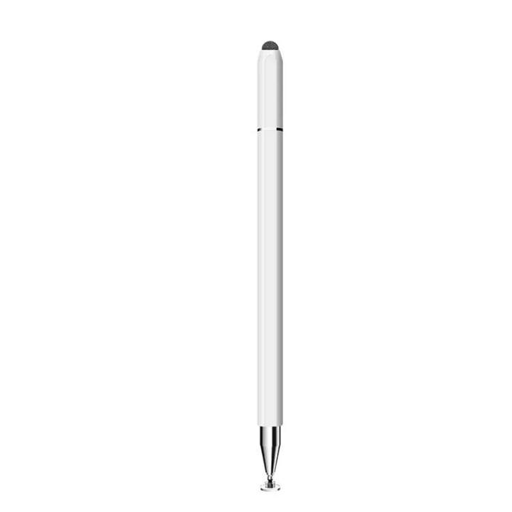 Mágneses Stylus Carmdering PSN-YKSD203-12D, passzív, koronghegy + kapacitív hegy, kompatibilis táblagépekkel és okostelefonokkal, fehér