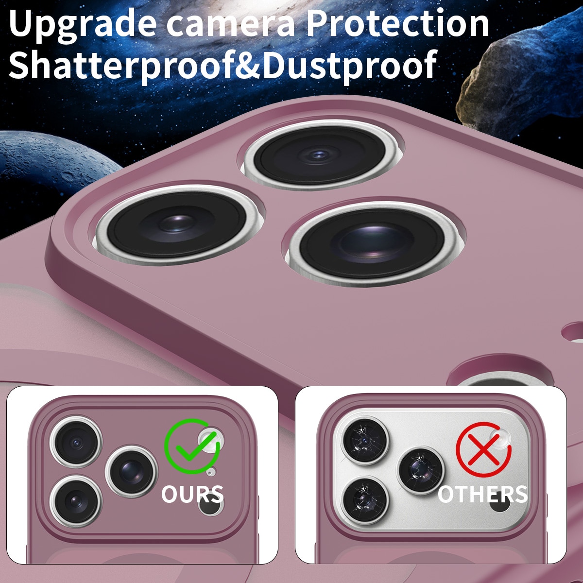 Husa de protectie compatibila cu iPhone 18 Pro, Omelivon, MagSafe, Protectie completa, Anti zgarieturi, Decupaje Precise, Incarcare Wireless, Design translucid, din Material PC+TPU, Rosu cireasa