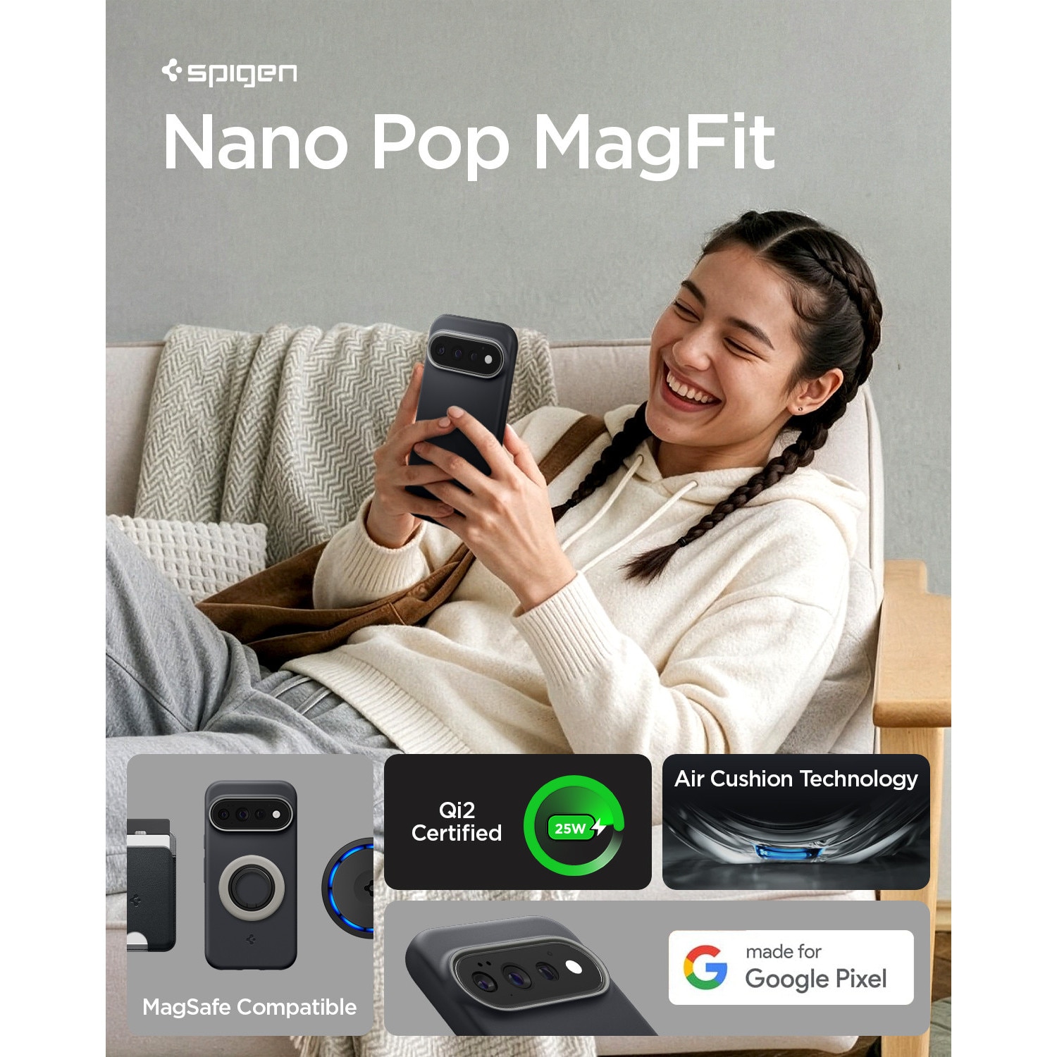 Spigen - Caseology Nano Pop MagSafe (ACS11435) - Google Pixel 11 Pro - Black Sesame